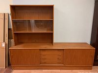 Front view of sideboard and bookcase assembled together