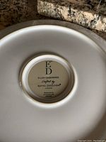 Bottom marking showing Ellen DeGeneres crafted by Royal Doulton logo and dishwasher & microwave safe stamp