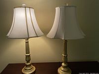 Both lamps illuminated on tabletop