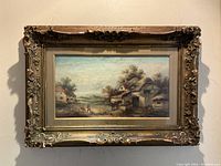 Full front view of framed painting