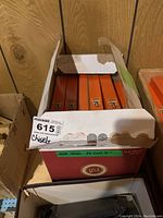 Box containing six Matador orange cases for wood chisels 2035 series, 1/4 inch, with visible Matador logos.