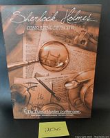 Front of The Thames Murders & Other Cases Sherlock Holmes Consulting Detective game box featuring the title and detective-themed artwork with magnifying glass and newspaper