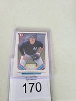 Front of 2014 Bowman Top Picks Aaron Judge baseball card, showing full player image and design.