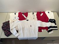 Overview of all eight items displayed on table