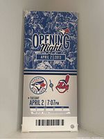 Front-facing photo of the Toronto Blue Jays Opening Night April 2 2013 poster showing full artwork and game details.