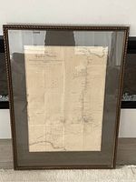 Framed antique map of Northern and Central Africa.