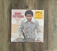 Front cover of Bobby Patterson 'It's Just A Matter Of Time' sealed LP vinyl record with limited edition sticker