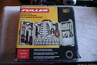 Closed original branded Fuller box showing the tool kit and number of pieces (160) plus condition description.