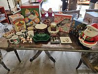 Overview of 26-piece Christmas collection on table