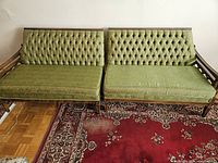 Front view of both sofa sections side by side on floor