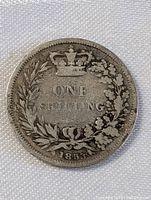 Reverse side showing denomination, wreath, crown and date '1853'.