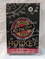 Front view of sealed 1992-93 OPC Premier hockey trading card wax box featuring logo and text