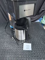 Bunn BTX-B coffee maker front view showing thermal carafe under brewing area.