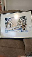 Full view of framed watercolor painting showing artwork and frame