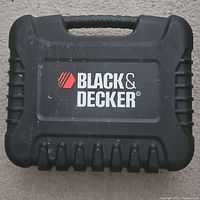 Black & Decker branded black plastic tool case closed.