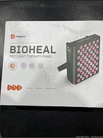 Original box showing LifePro Bioheal Red Light Therapy Panel and wellness icons.