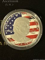 Front of the Ultra MAGA 2024 Save America Medal showing profile of Donald J. Trump with American flag background and inscriptions.
