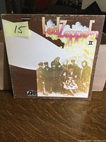 Front cover of Led Zeppelin II vinyl LP record showing album art and minor wear.