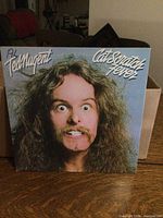 Front cover of Ted Nugent Cat Scratch Fever LP showing Ted Nugent's face with wild hair and mustache.