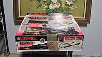 Boxed Lionel New York Central Flyer train set showing front and side views with product details.
