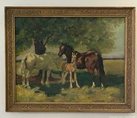 Full‐frontal view of painting in frame