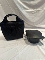 Rachel Ray black insulated lunch bag with utensils holder pocket and handle