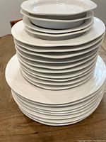 Stack of plates showing three size groups