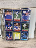 Page of Chicago Cubs cards including Scott Sanderson, Lee Smith, Lary Sorensen, Chris Speier, Jody Davis, Steve Trout, Ryne Sandberg, Greg Gagne.