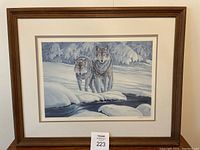 Overall view of the framed print showing the entire artwork, matting and frame.