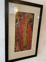 Framed print front view showing overall appearance, frame, mat, glass and artwork