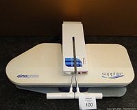 Top view of Elna Sapphire press with branding visible, showing control panel on top and handle in front.