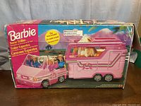 Original retail box showing Barbie Horse Trailer graphics and packaging condition