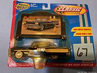 Two Road Champs Classic Collection die cast vehicles of 1958 Pontiac Bonneville in original packaging, showing front and side profiles