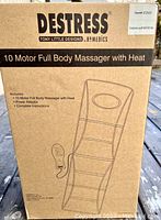 Box of the Destress 10 Motor Full Body Massager with Heat showing brand and product details.