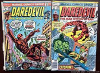 Photo showing both Daredevil comic covers side by side, issue 109 and issue 149