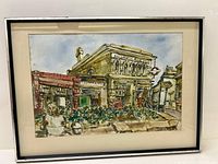 Framed watercolour painting showing entire artwork and frame.