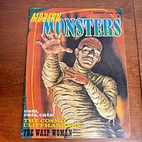 Front cover of the 1966 Modern Monsters Magazine #4 featuring an illustration of a mummy with highlighted stories.