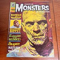 Front cover of the 1969 Famous Monsters of Filmland magazine issue #58 showing the illustrated cover featuring a mummy and text highlighting contents about Rowan Martin as The Werewolf, Maltese Bippy, Karloff as The Mummy, and Chaney in Return of the Vampire.