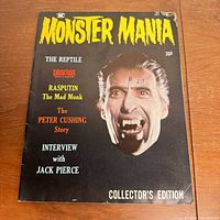 Front cover of 1966 Monster Mania Magazine Issue #1 showing Dracula character image and cover text including feature stories and pricing.
