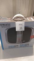 Boxed Homedics Shiatsu Elite Foot Massager showing front view of the packaging with product image and branding.