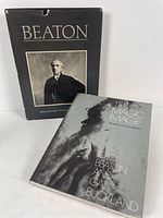 Two photography books side by side; 'Beaton' with dust jacket showing a formal black and white portrait of Cecil Beaton, and 'The Magic Image' with a black and white artistic cover.