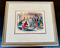 Framed colored engraving showing the entire artwork with the outer frame visible.