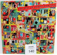 Front cover of The Best of Herbie Hancock vinyl LP showing colorful abstract artwork and album title.