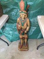 Front full view of the 40" tall painted chalkware statue