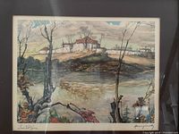 Full view of the framed print showing the landscape of Lower Fort Garry with natural colors and crisp details.