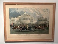 Full front view of framed print hung on wall