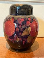 Front view of ginger jar with lid in place