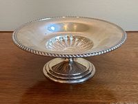 Front view of dish showing pedestal base and bowl
