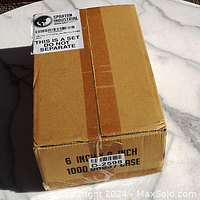 Box packaging of 1000 6x9 inch self-seal plastic bags, labeled with size and quantity