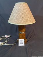 Full view of lamp with shade and cord